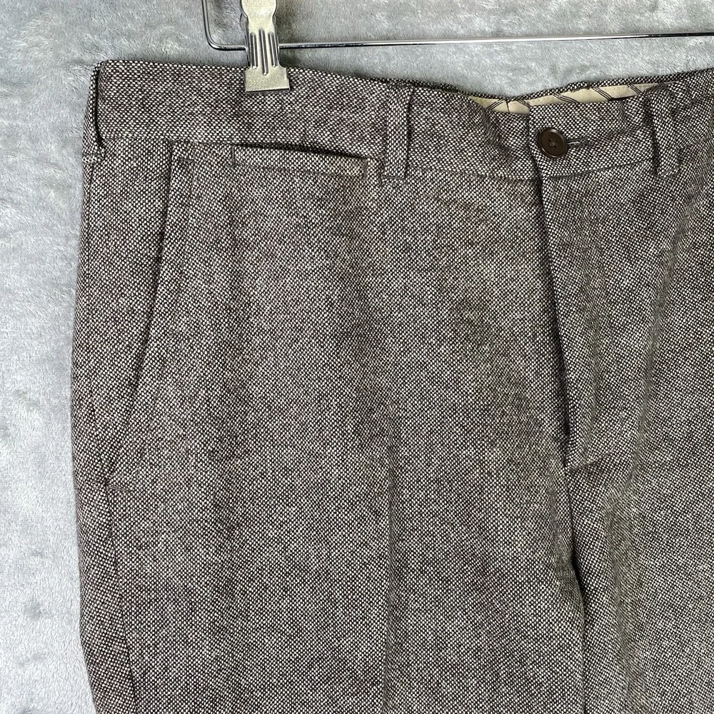 Banana Republic Vintage Straight Fit Pants Mens Size 34x30 Brown Wool Blend Prep